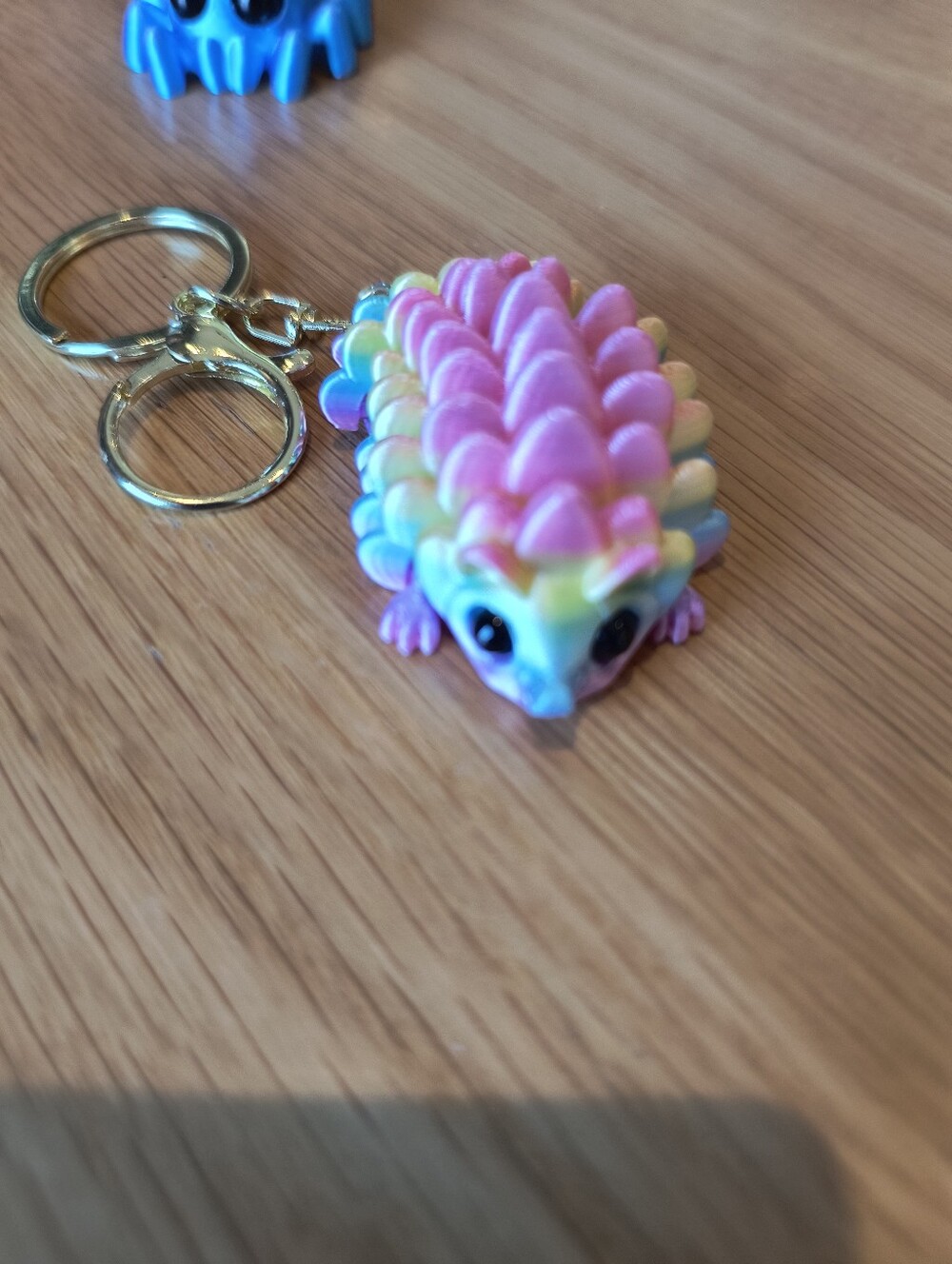 Rainbow Pink Hedgehog Keychain Toy for Small Pets Accessories